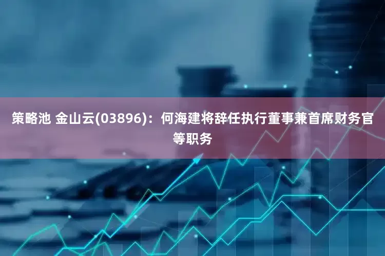 策略池 金山云(03896)：何海建将辞任执行董事兼首席财务官等职务
